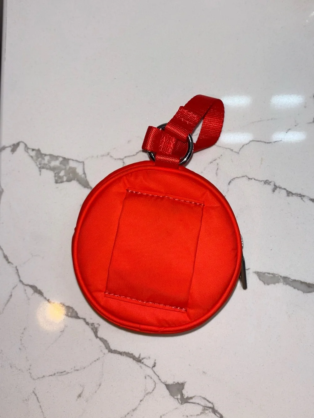 Lululemon Orange Round Zip Pouch with Loop